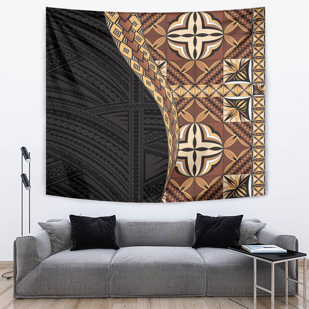 Samoan Siapo Tapestry Tatau Pattern Half Style Retro Mode LT03 - Polynesian Pride