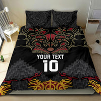Custom New Zealand Rugby Bedding Set Black Fern Maori Tribal Pattern