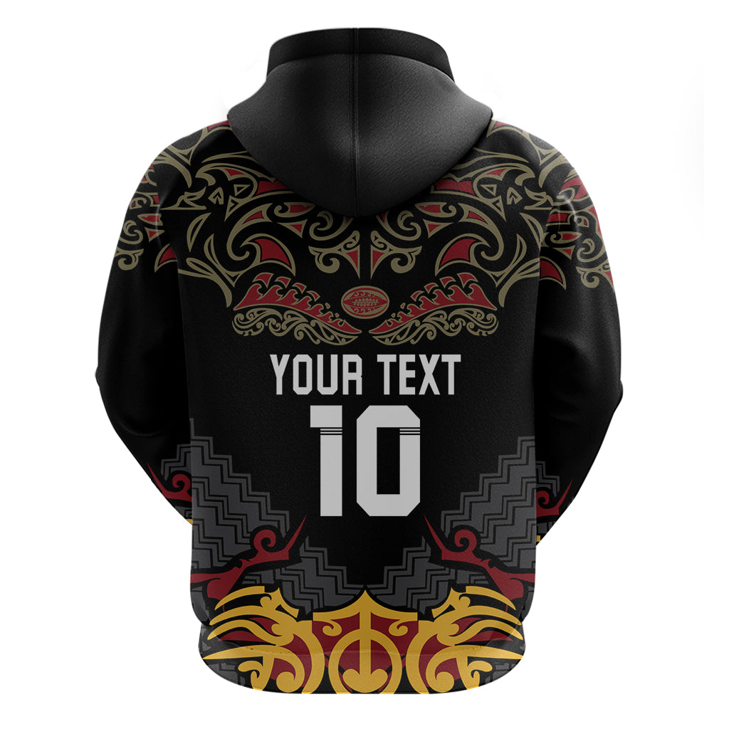 Custom New Zealand Rugby Hoodie Black Fern Maori Tribal Pattern LT03 - Polynesian Pride