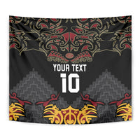 Custom New Zealand Rugby Tapestry Black Fern Maori Tribal Pattern