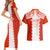 Custom Tonga Rugby Couples Matching Short Sleeve Bodycon Dress and Hawaiian Shirt Ikale Tahi Ngatu Tribal Pattern LT03