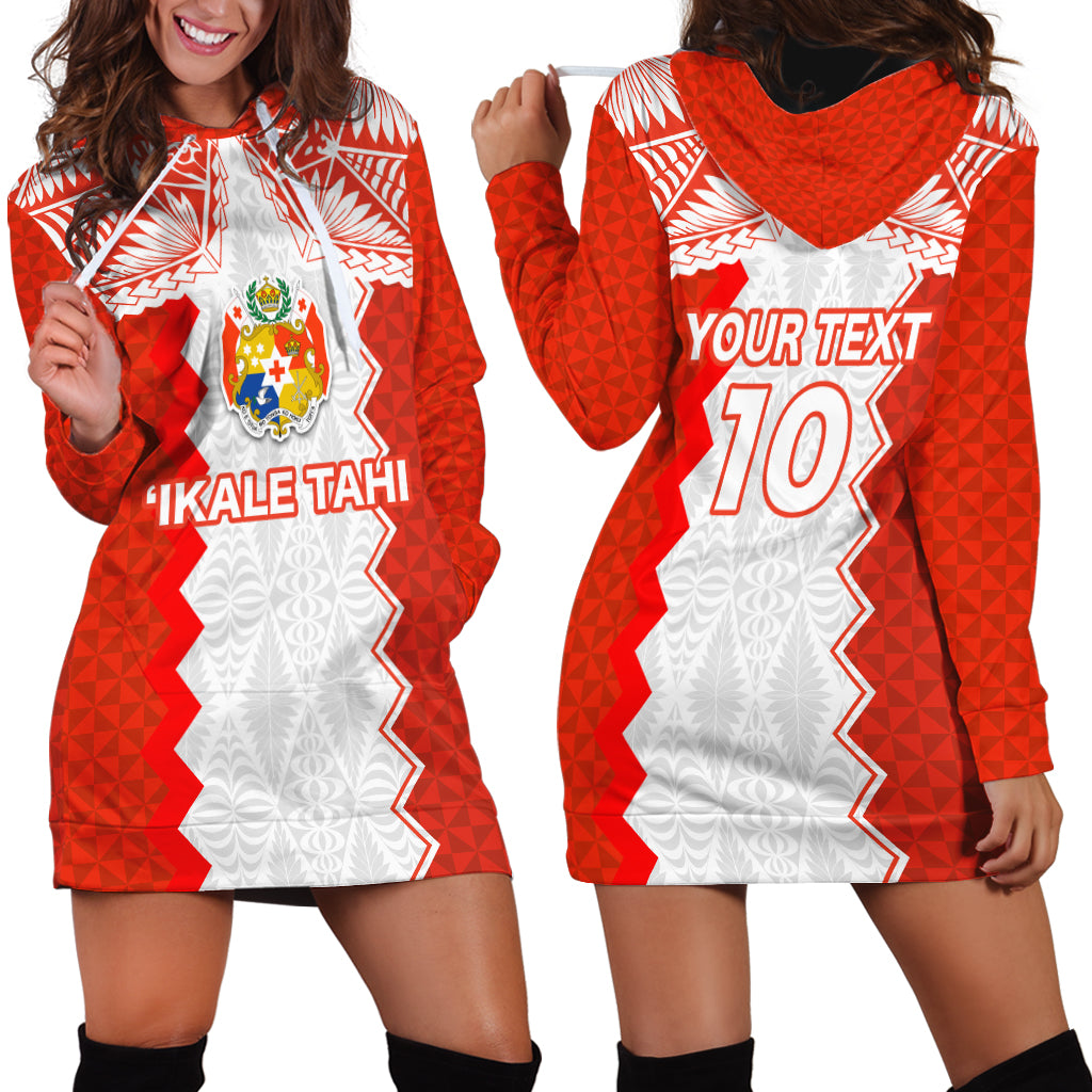 Custom Tonga Rugby Hoodie Dress Ikale Tahi Ngatu Tribal Pattern LT03