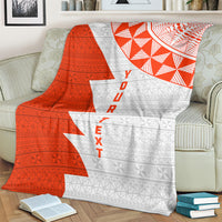Custom Tonga Rugby Blanket Ikale Tahi Ngatu Tribal Pattern Half Style