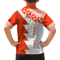 Custom Tonga Rugby Family Matching Long Sleeve Bodycon Dress and Hawaiian Shirt Ikale Tahi Ngatu Tribal Pattern Half Style LT03 - Polynesian Pride