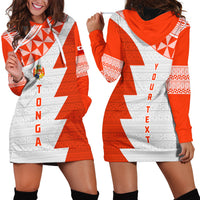 Custom Tonga Rugby Hoodie Dress Ikale Tahi Ngatu Tribal Pattern Half Style LT03