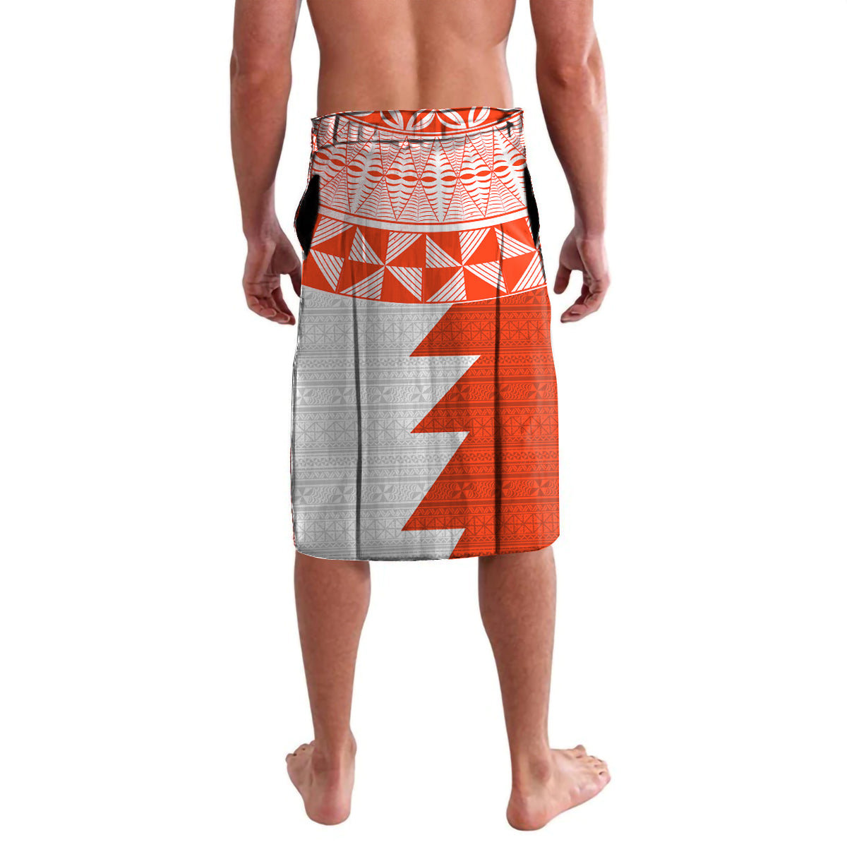 Custom Tonga Rugby Lavalava Ikale Tahi Ngatu Tribal Pattern Half Style LT03