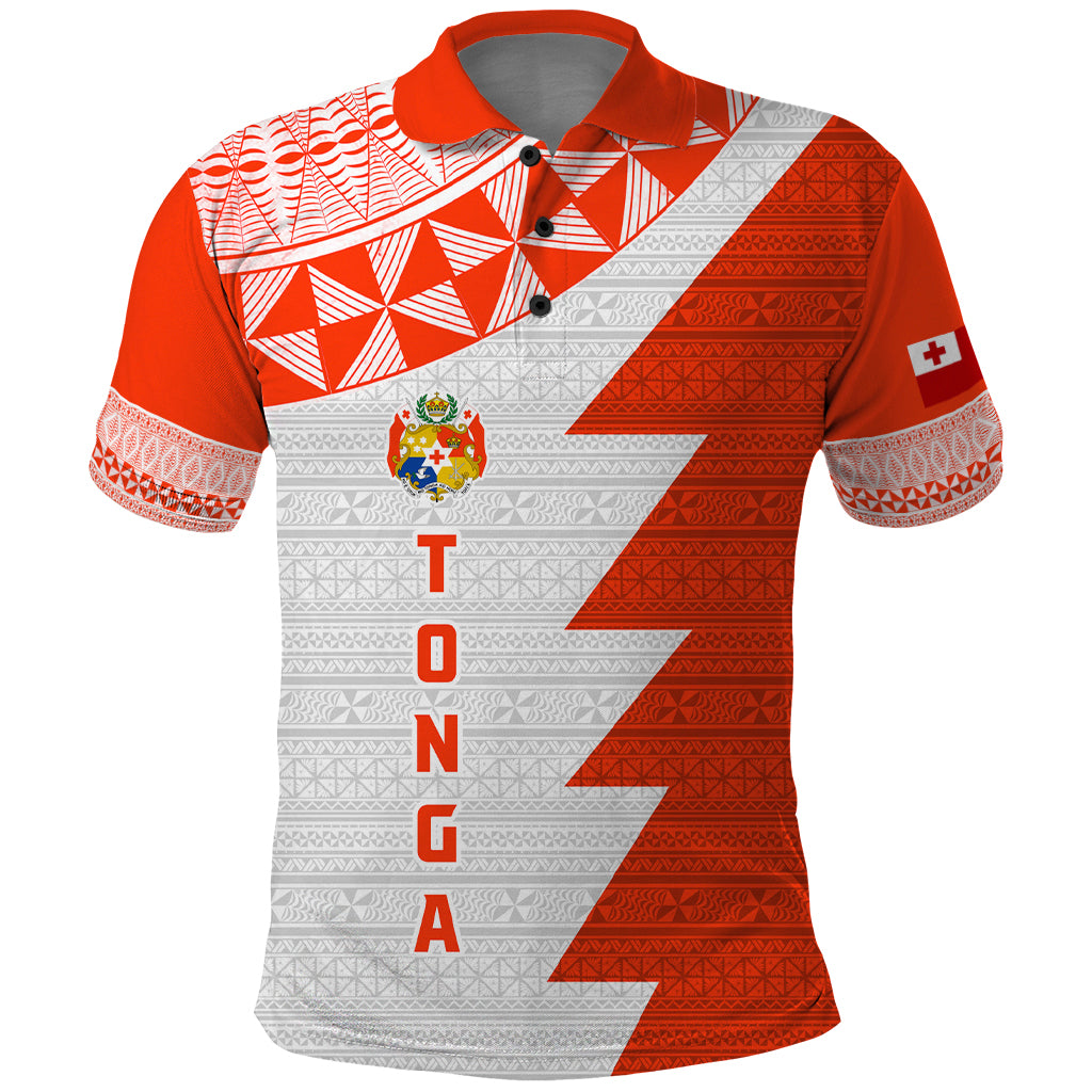 Custom Tonga Rugby Polo Shirt Ikale Tahi Ngatu Tribal Pattern Half Style LT03