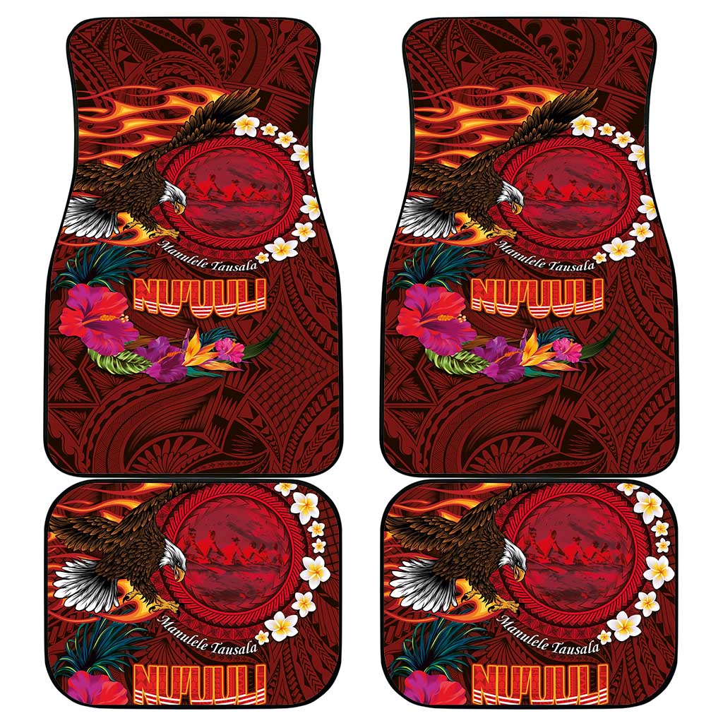 American Samoa Manulele Tausala Nu'uuli Car Mats Tatau Art Pattern with Tropical Plants