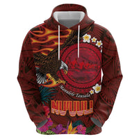 American Samoa Manulele Tausala Nu'uuli Hoodie Tatau Art Pattern with Tropical Plants