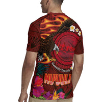 American Samoa Manulele Tausala Nu'uuli Rugby Jersey Tatau Art Pattern with Tropical Plants