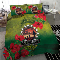 Cook Islands ANDAC Day Bedding Set Honor and Remember Soliders-Forever in My Thoughts Grunge Style