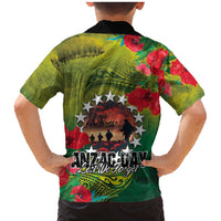 Cook Islands ANDAC Day Family Matching Mermaid Dress and Hawaiian Shirt Honor and Remember Soliders-Forever in My Thoughts Grunge Style LT03 - Polynesian Pride