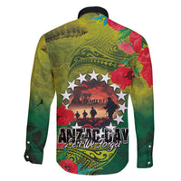 Cook Islands ANDAC Day Family Matching Short Sleeve Bodycon Dress and Hawaiian Shirt Honor and Remember Soliders-Forever in My Thoughts Grunge Style LT03 - Polynesian Pride