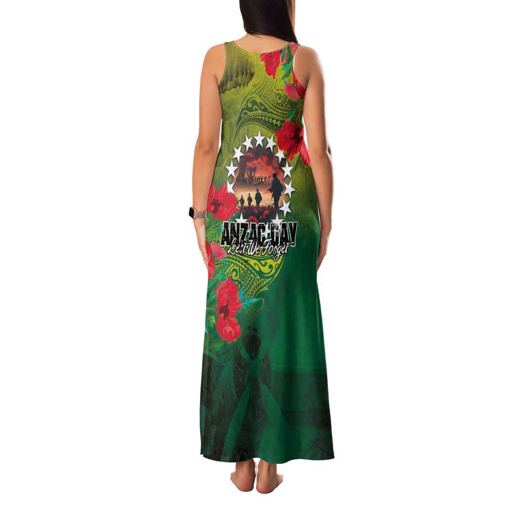 Cook Islands ANDAC Day Family Matching Tank Maxi Dress and Hawaiian Shirt Honor and Remember Soliders-Forever in My Thoughts Grunge Style