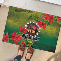 Cook Islands ANDAC Day Rubber Doormat Honor and Remember Soliders-Forever in My Thoughts Grunge Style LT03 - Polynesian Pride