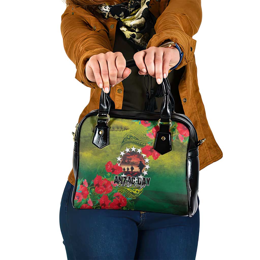 Cook Islands ANDAC Day Shoulder Handbag Honor and Remember Soliders-Forever in My Thoughts Grunge Style