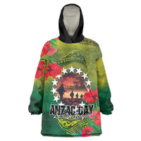 Cook Islands ANDAC Day Wearable Blanket Hoodie Honor and Remember Soliders-Forever in My Thoughts Grunge Style