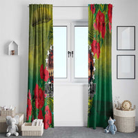 Cook Islands ANDAC Day Window Curtain Honor and Remember Soliders-Forever in My Thoughts Grunge Style