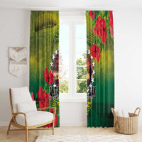 Cook Islands ANDAC Day Window Curtain Honor and Remember Soliders-Forever in My Thoughts Grunge Style