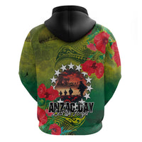 Cook Islands ANDAC Day Zip Hoodie Honor and Remember Soliders-Forever in My Thoughts Grunge Style