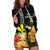 Hawaii King Kamehameha Day Hoodie Dress Kanaka Maoli Hibiscus Flower and Kakau Pattern