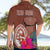 Chamorro Biba Guam Hawaiian Shirt Latte Stone Tribal and Hibiscus Flower Tapa Pattern