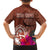 Chamorro Biba Guam Hawaiian Shirt Latte Stone Tribal and Hibiscus Flower Tapa Pattern