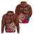 Chamorro Biba Guam Hoodie Latte Stone Tribal and Hibiscus Flower Tapa Pattern