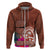 Chamorro Biba Guam Hoodie Latte Stone Tribal and Hibiscus Flower Tapa Pattern