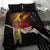 Papua New Guinea Remembrance Day Bedding Set Bird of Paradise Plumeria Flower and Polynesian Pattern
