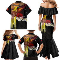 Papua New Guinea Remembrance Day Family Matching Mermaid Dress and Hawaiian Shirt Bird of Paradise Plumeria Flower and Polynesian Pattern LT03 - Polynesian Pride