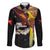 Papua New Guinea Remembrance Day Family Matching Off The Shoulder Long Sleeve Dress and Hawaiian Shirt Bird of Paradise Plumeria Flower and Polynesian Pattern