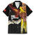 Papua New Guinea Remembrance Day Family Matching Short Sleeve Bodycon Dress and Hawaiian Shirt Bird of Paradise Plumeria Flower and Polynesian Pattern