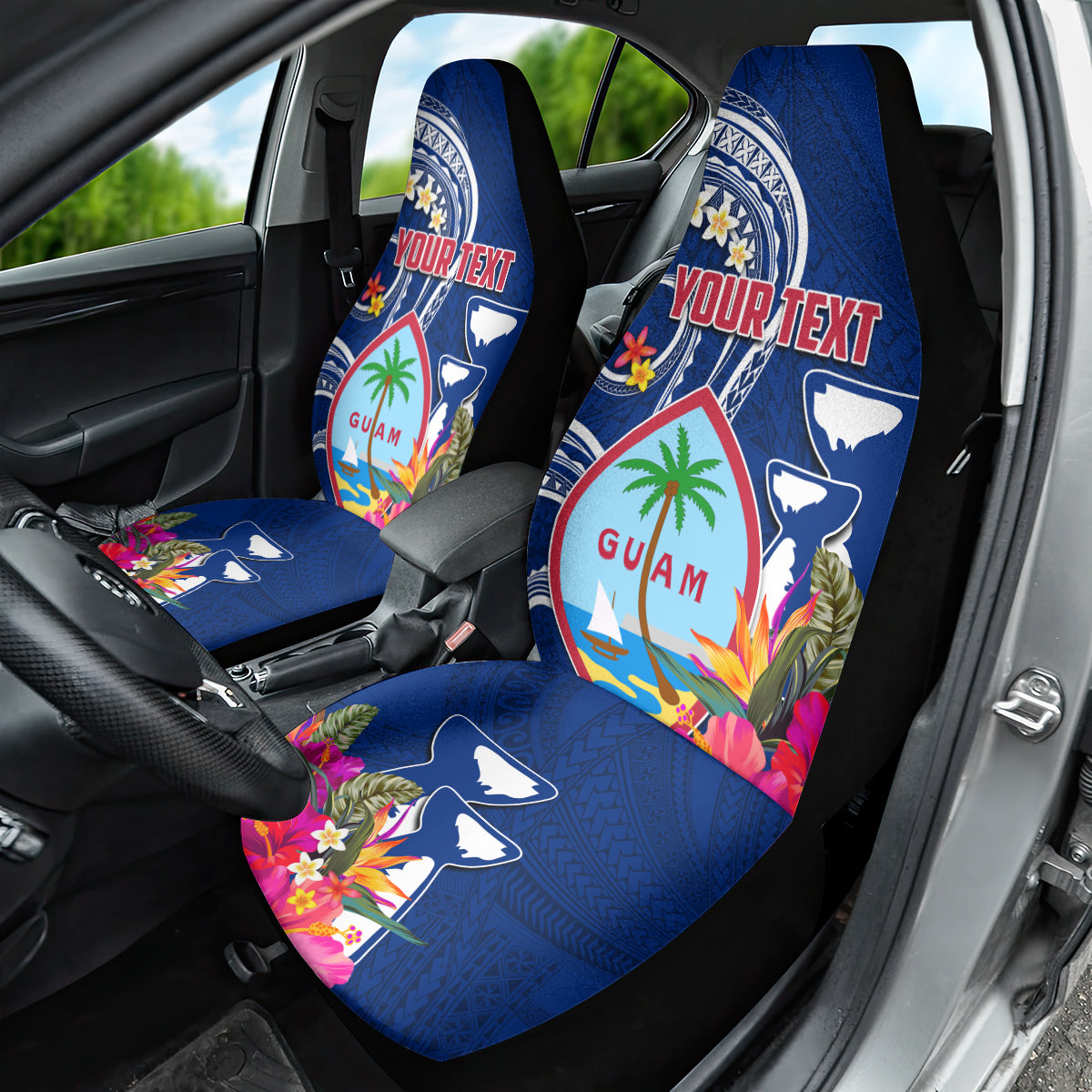 Personalised Guam Liberation Car Seat Cover Latte Stone and Guahan Seal Jungle Flower