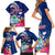 Guam Liberation Family Matching Short Sleeve Bodycon Dress and Hawaiian Shirt Latte Stone and Guahan Seal Jungle Flower