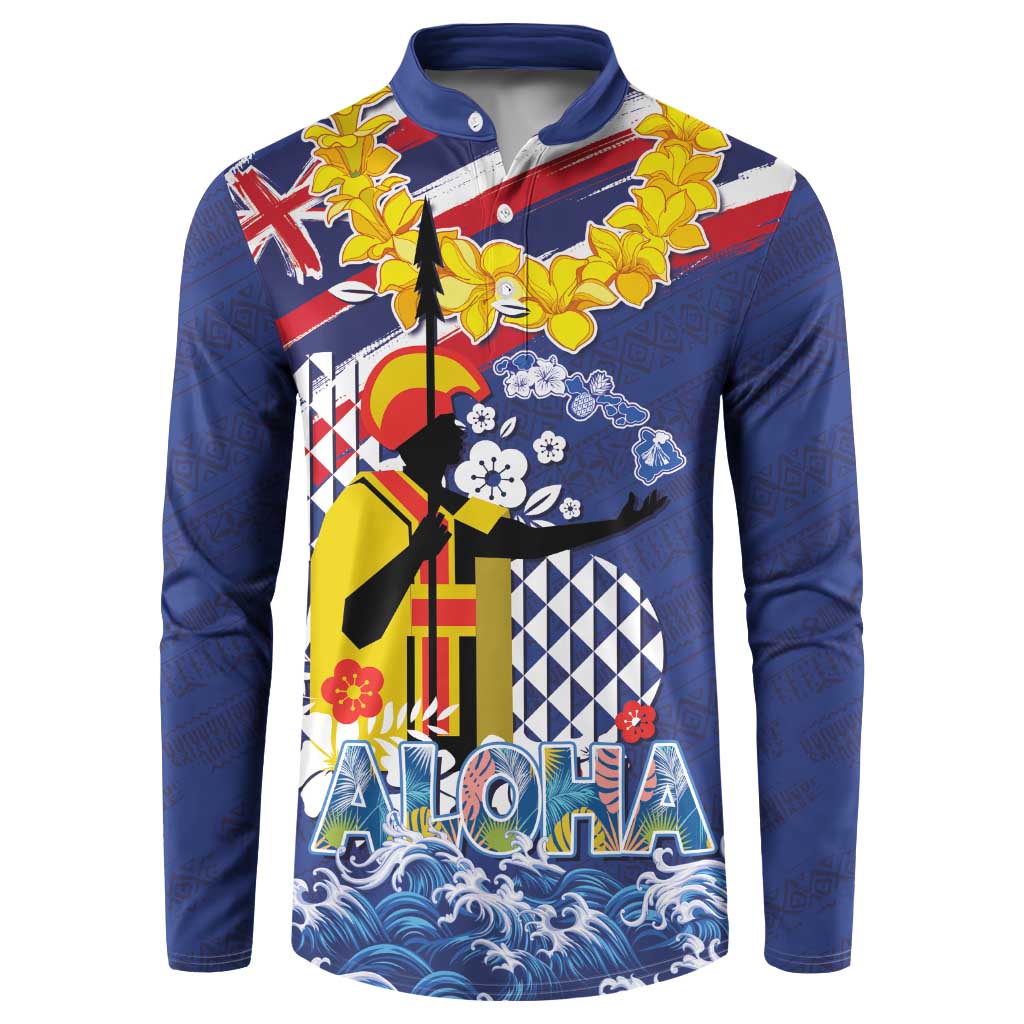 Hawaii King Kamehameha Day Button Sweatshirt Lei Sea Waves Polynesian Tapa Pattern