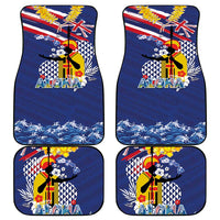 Hawaii King Kamehameha Day Car Mats Lei Sea Waves Polynesian Tapa Pattern