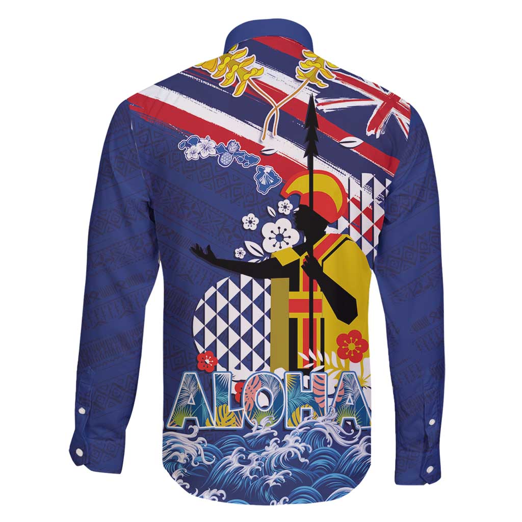 Hawaii King Kamehameha Day Family Matching Puletasi and Hawaiian Shirt Lei Sea Waves Polynesian Tapa Pattern