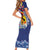 Hawaii King Kamehameha Day Family Matching Short Sleeve Bodycon Dress and Hawaiian Shirt Lei Sea Waves Polynesian Tapa Pattern