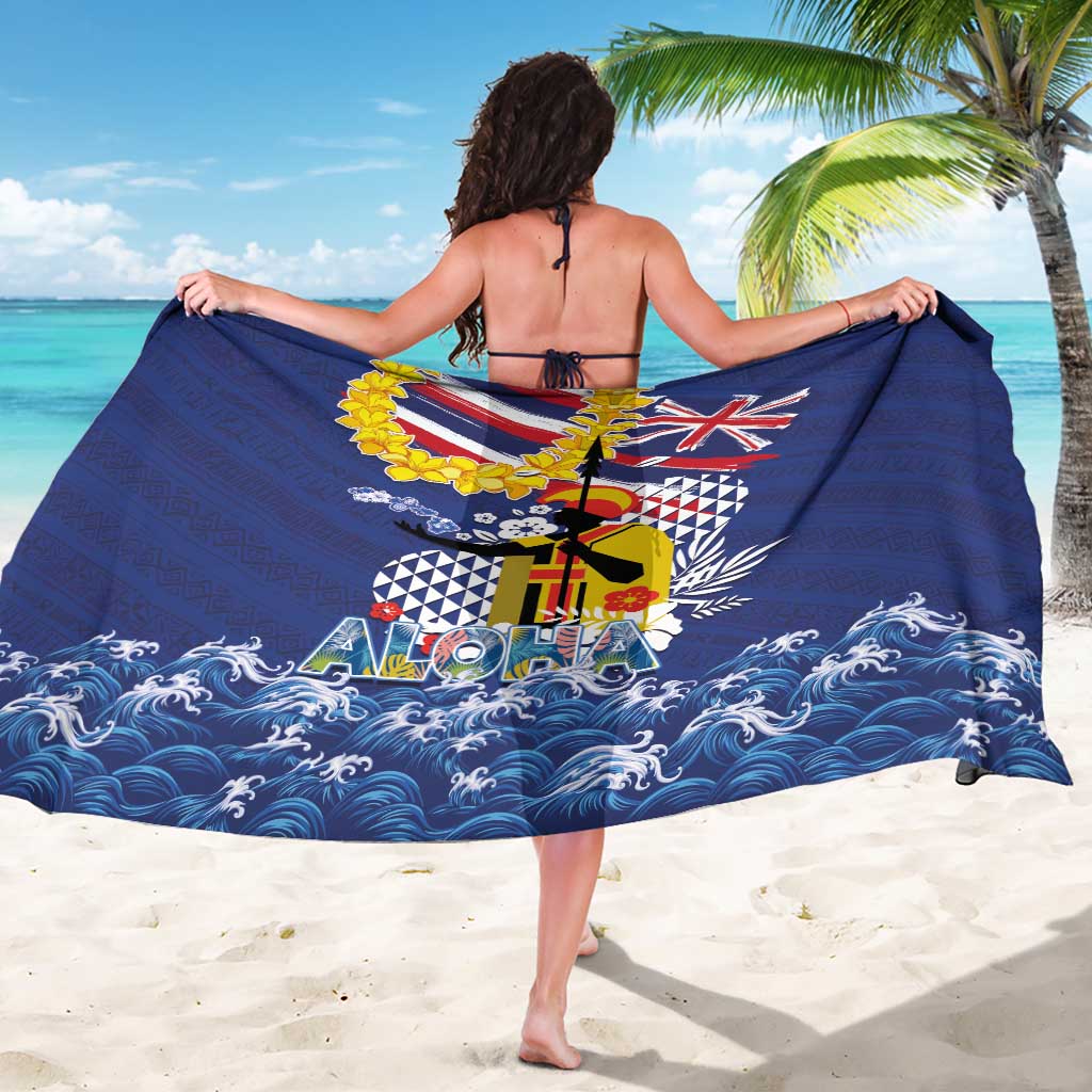 Hawaii King Kamehameha Day Sarong Lei Sea Waves Polynesian Tapa Pattern