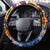 Hawaii King Kamehameha Day Steering Wheel Cover Lei Sea Waves Polynesian Tapa Pattern