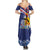 Hawaii King Kamehameha Day Summer Maxi Dress Lei Sea Waves Polynesian Tapa Pattern