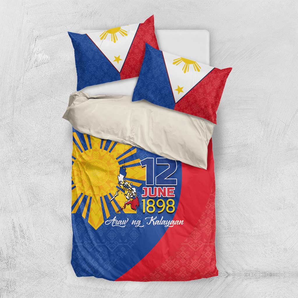 Philippines Independence Day Bedding Set Araw ng Kalayaan Polynesian Sun and YAKAN Pattern