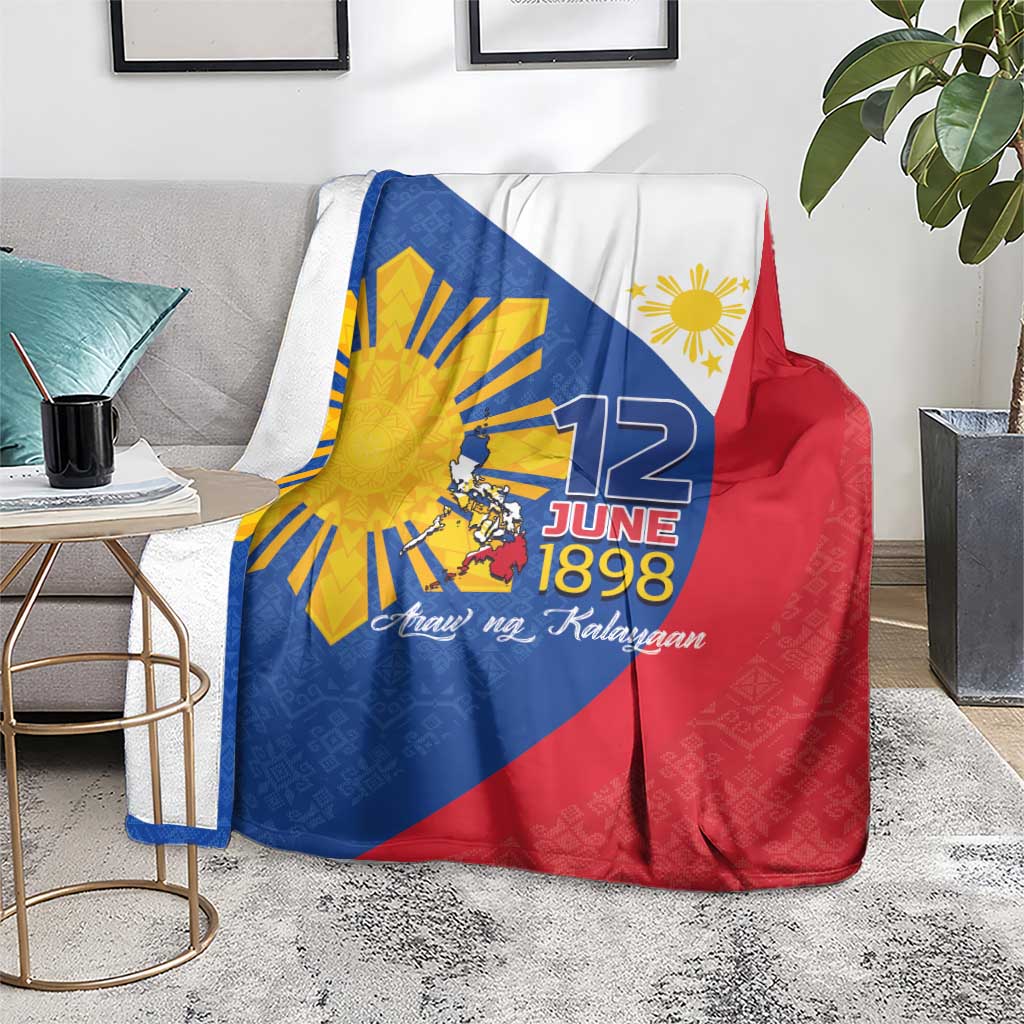 Philippines Independence Day Blanket Araw ng Kalayaan Polynesian Sun and YAKAN Pattern