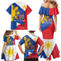 Philippines Independence Day Family Matching Mermaid Dress and Hawaiian Shirt Araw ng Kalayaan Polynesian Sun and YAKAN Pattern