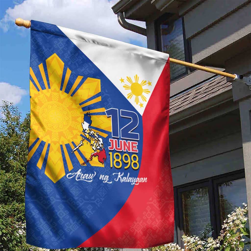 Philippines Independence Day Garden Flag Araw ng Kalayaan Polynesian Sun and YAKAN Pattern