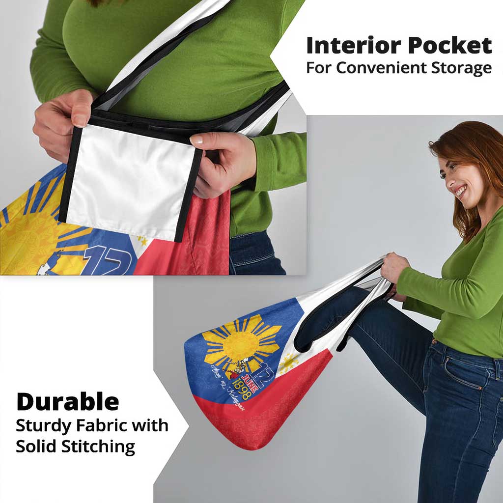 Philippines Independence Day Grocery Bag Araw ng Kalayaan Polynesian Sun and YAKAN Pattern