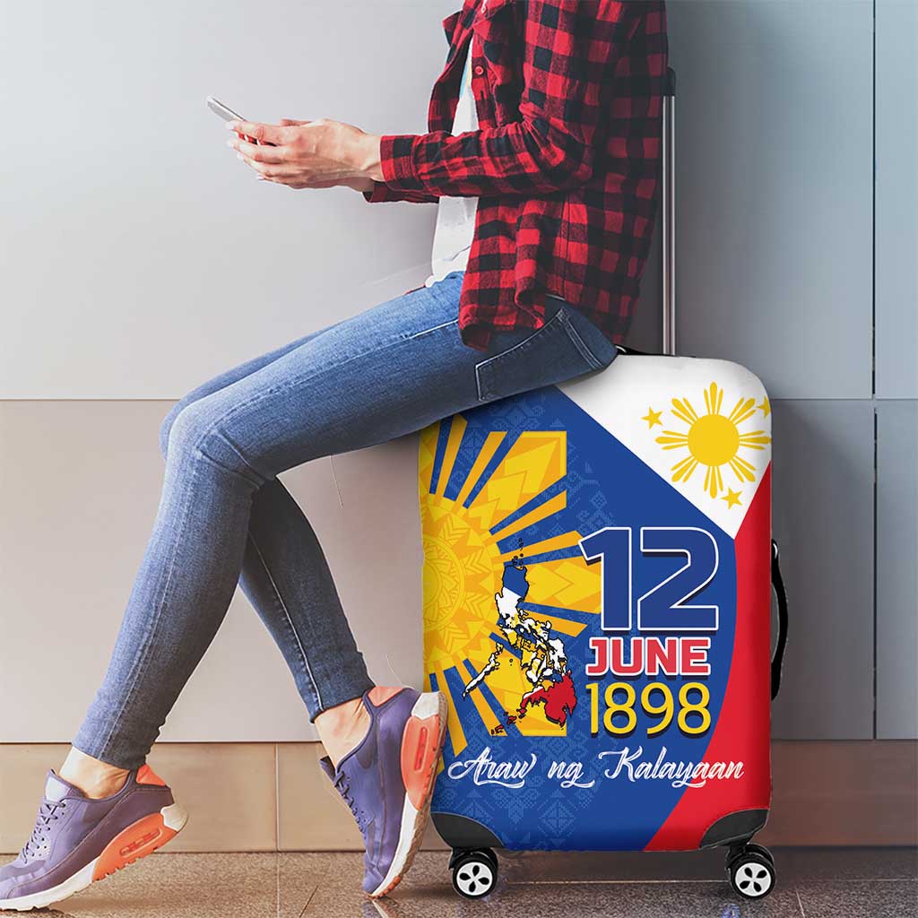 Philippines Independence Day Luggage Cover Araw ng Kalayaan Polynesian Sun and YAKAN Pattern