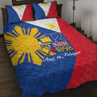 Philippines Independence Day Quilt Bed Set Araw ng Kalayaan Polynesian Sun and YAKAN Pattern