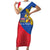 Philippines Independence Day Short Sleeve Bodycon Dress Araw ng Kalayaan Polynesian Sun and YAKAN Pattern